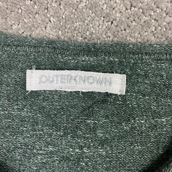 Outerknown Sweater Sweatshirt Large Fits like Small Green Heather Crew Roll Neck - Picture 4 of 12